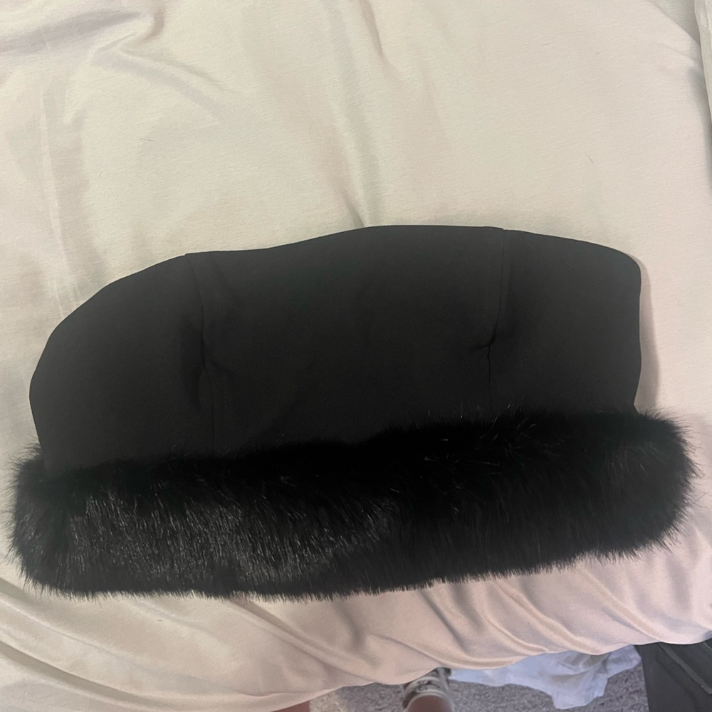 ASOS crop fur top
